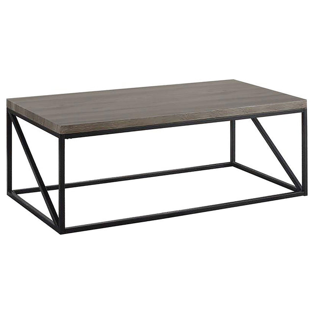 Birdie Rectangular Coffee Table Sonoma Grey | Coaster - 705618 - Home Elegance USA - 1