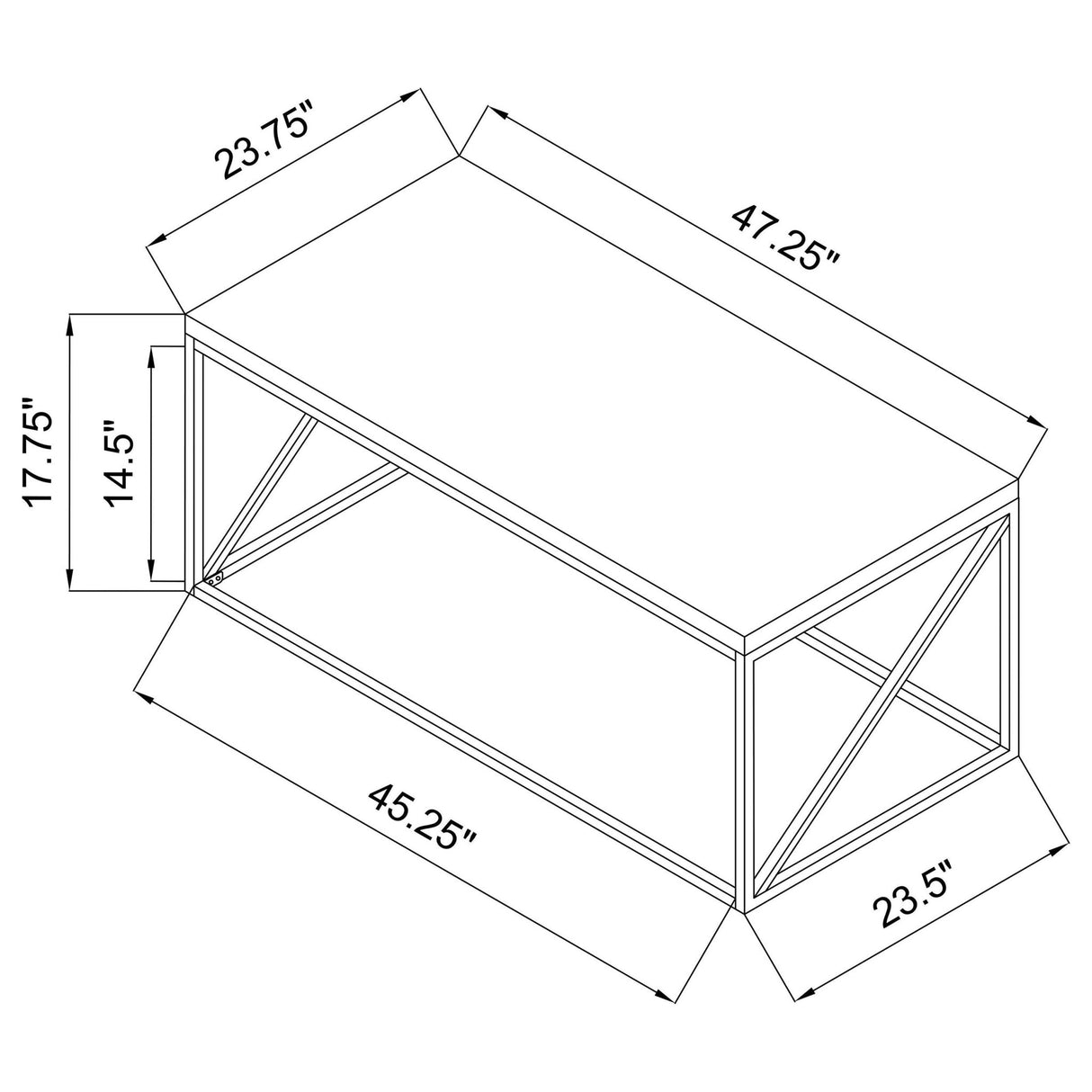 Birdie Rectangular Coffee Table Sonoma Grey | Coaster - 705618 - Home Elegance USA - 6