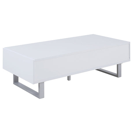 Atchison 2 - drawer Coffee Table High Glossy White | Coaster - 705698 - Home Elegance USA - 1