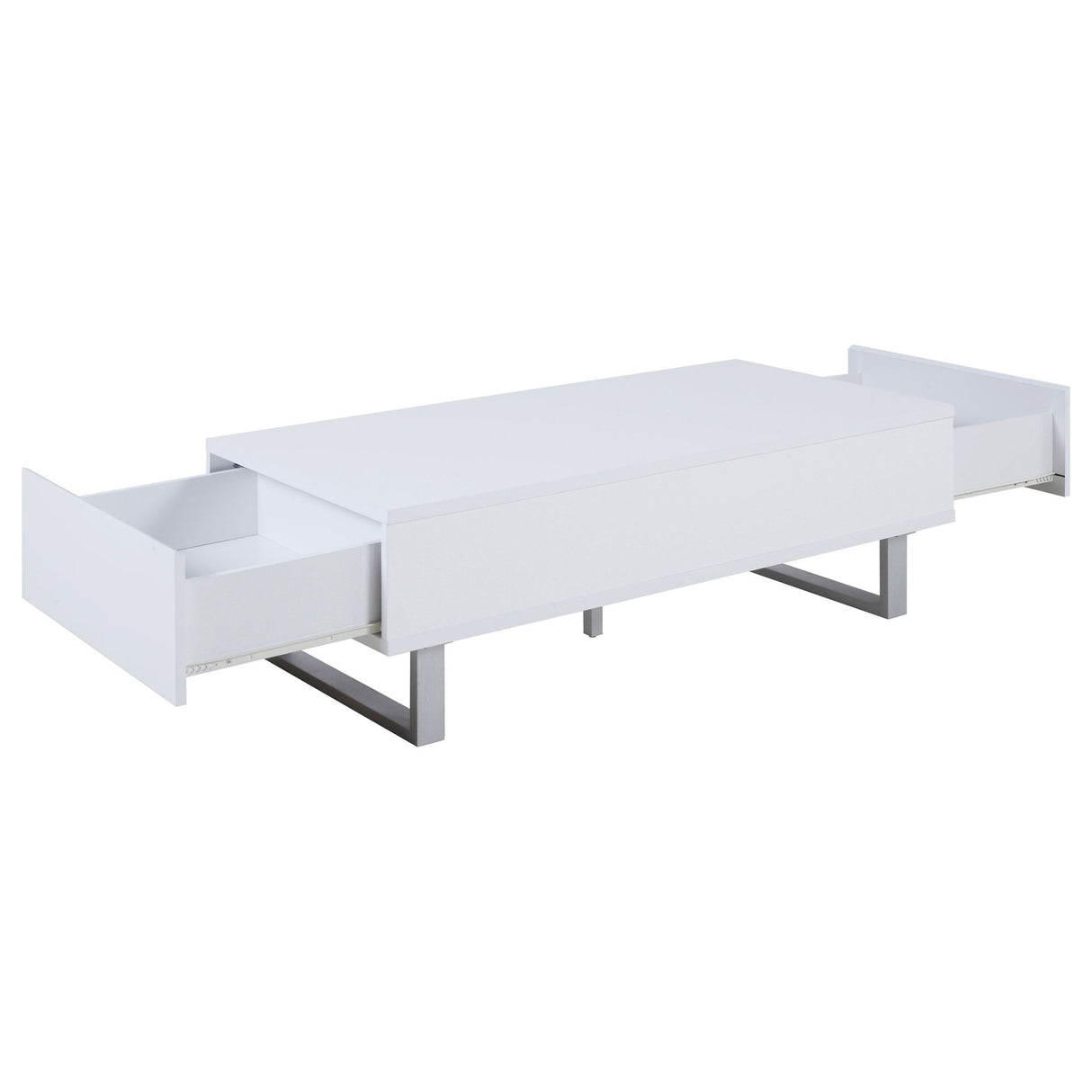 Atchison 2 - drawer Coffee Table High Glossy White | Coaster - 705698 - Home Elegance USA - 3