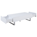 Atchison 2 - drawer Coffee Table High Glossy White | Coaster - 705698 - Home Elegance USA - 3