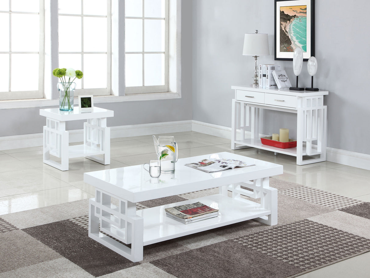 End Table - Schmitt Rectangular End Table High Glossy White