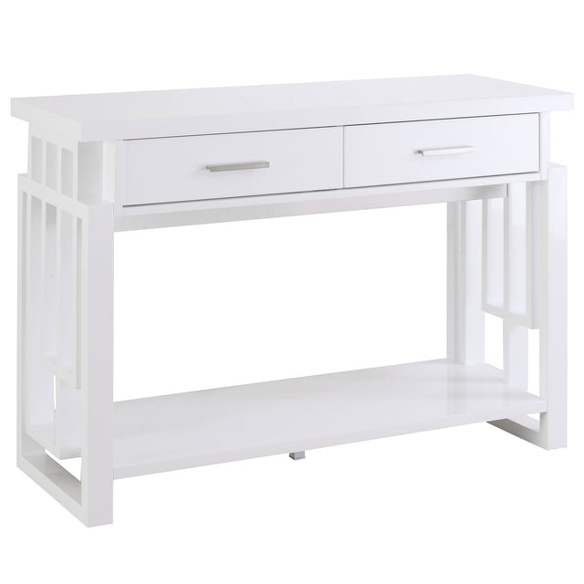 Sofa Table - Schmitt Rectangular 2-drawer Sofa Table High Glossy White