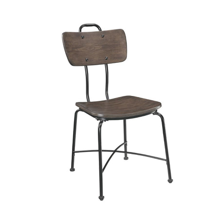 Acme - Garron Side Chair (Set-2) 70737 Walnut & Black Finish