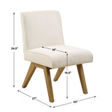 Blakely Armless Dining Chair - White / Light Brown by Uttermost - View 9