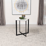 End Table - Tobin Square Marble Top End Table White and Black