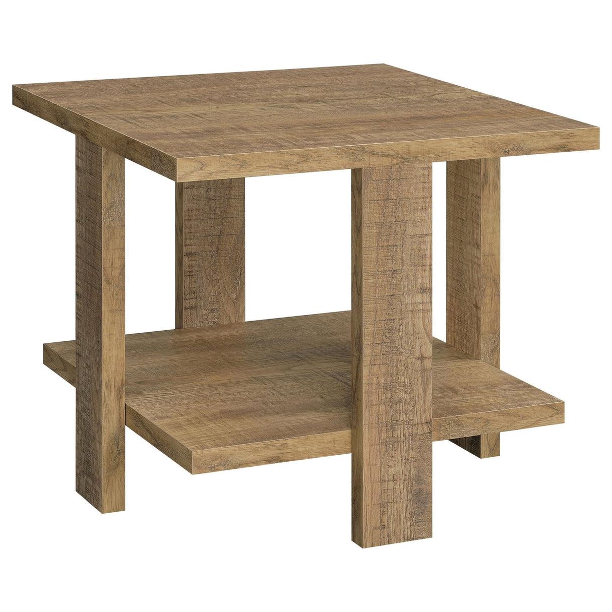 Dawn Square Engineered Wood End Table With Shelf Mango | Coaster - 707717 - Home Elegance USA - 1