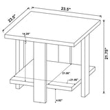 Dawn Square Engineered Wood End Table With Shelf Mango | Coaster - 707717 - Home Elegance USA - 7