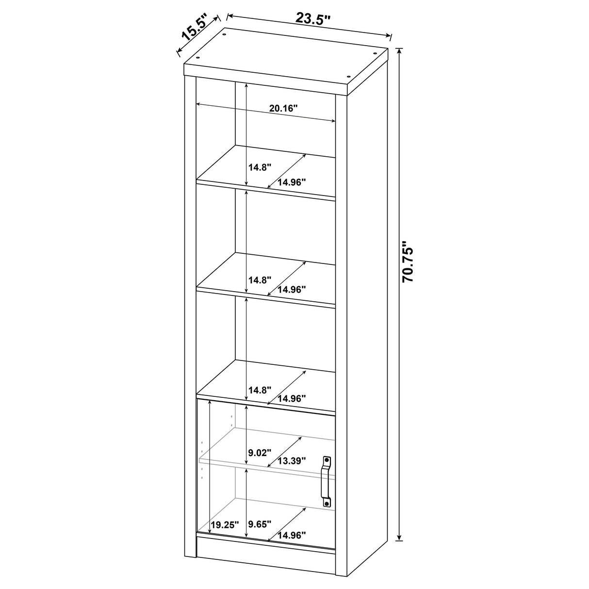 Media Tower - Burke 3-shelf Media Tower With Storage Cabinet Grey Driftwood