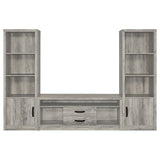 Media Tower - Burke 3-shelf Media Tower With Storage Cabinet Grey Driftwood