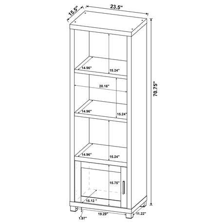 Media Tower - Sachin 3-shelf Media Tower With Storage Cabinet Dark Pine