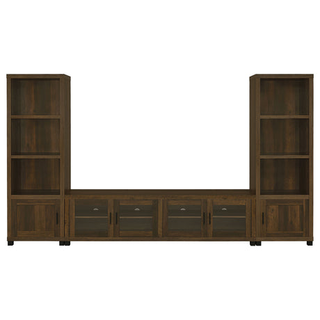 Media Tower - Sachin 3-shelf Media Tower With Storage Cabinet Dark Pine