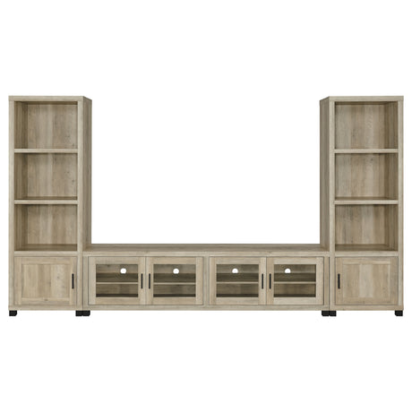 Media Tower - Sachin 3-shelf Media Tower With Storage Cabinet Antique Pine