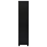 Media Tower - Jupiter 3-shelf Media Tower Bookcase with Storage Cabinet Black