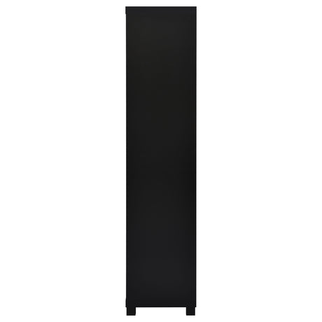 Media Tower - Jupiter 3-shelf Media Tower Bookcase with Storage Cabinet Black