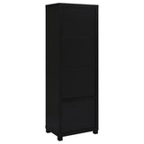 Media Tower - Jupiter 3-shelf Media Tower Bookcase with Storage Cabinet Black