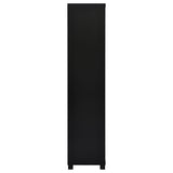 Media Tower - Jupiter 3-shelf Media Tower Bookcase with Storage Cabinet Black