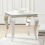 End Table - Carone Square End Table White and Chrome