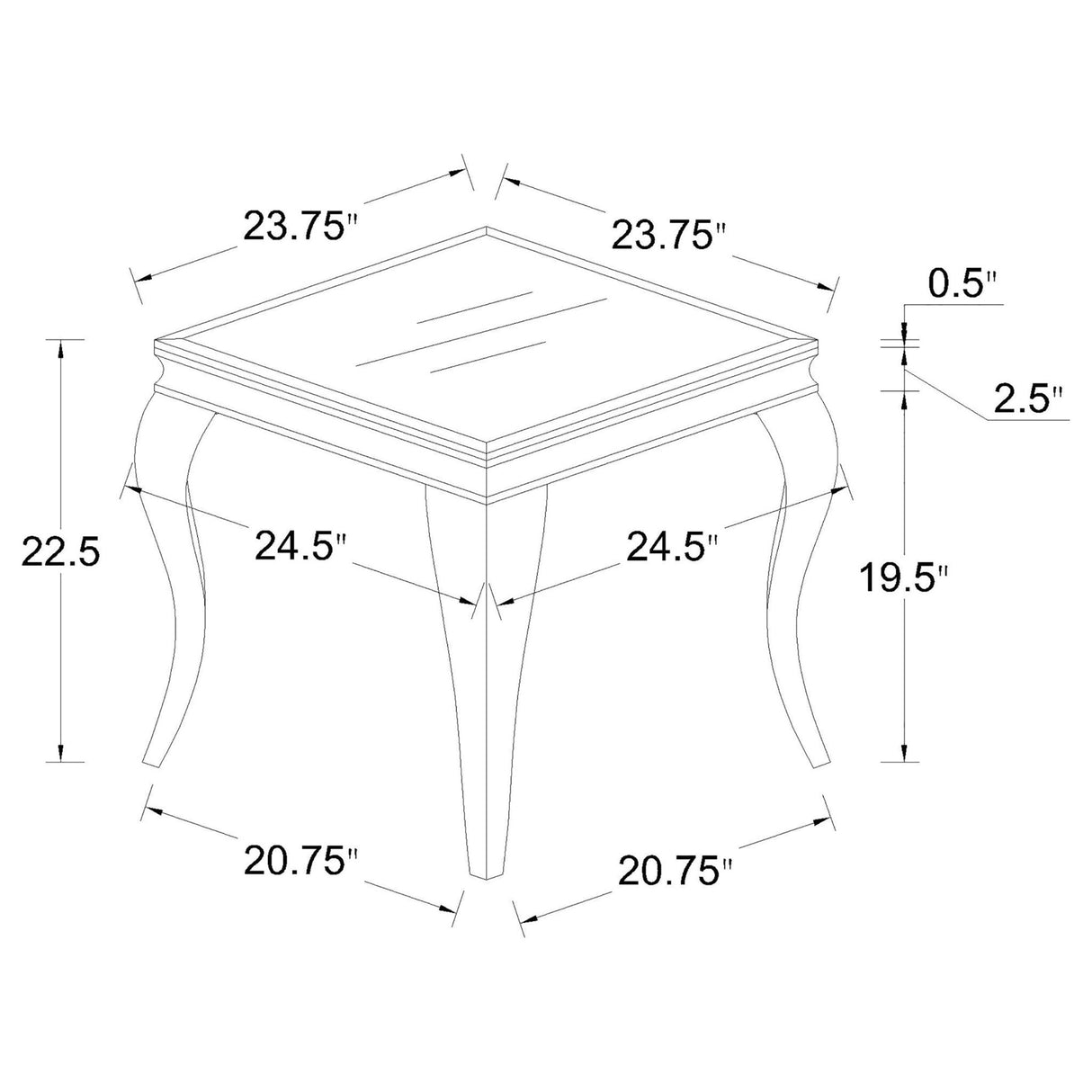 Carone Square End Table White and Chrome | Coaster | Home Elegance USA