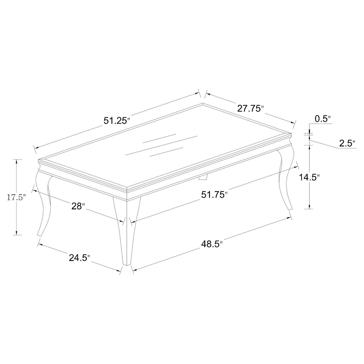 Coffee Table - Carone Rectangle Coffee Table White and Chrome