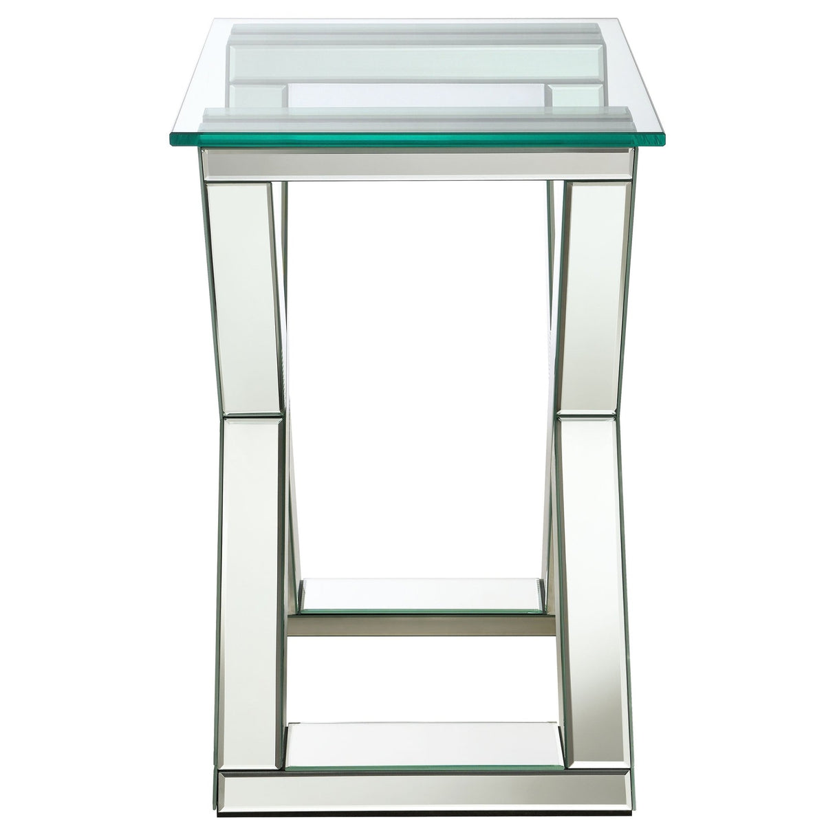 Bonnie X - base Rectangle Glass Top End Table Mirror | Coaster - 707787 - Home Elegance USA - 6