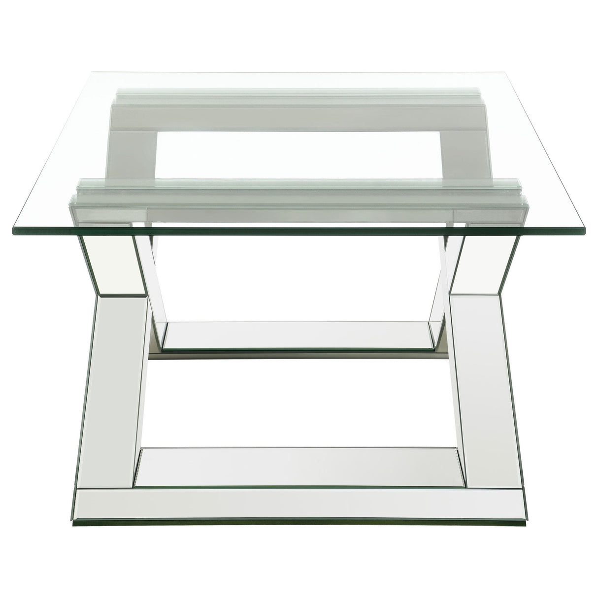 Bonnie X - base Rectangle Glass Top Coffee Table Mirror | Coaster - 707788 - Home Elegance USA - 4