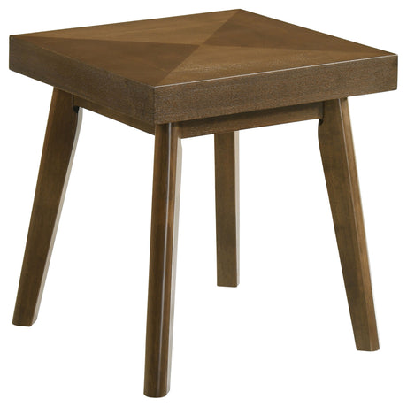 End Table - Westerly Square Wood End Table with Diamond Parquet Walnut