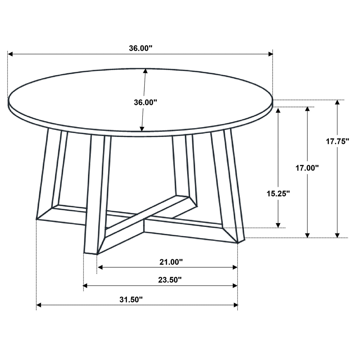 Coffee Table - Skylark Round Coffee Table with Marble-like Top Letizia and Light Oak