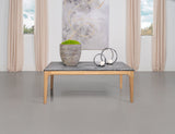 Coffee Table - Polaris Rectangular Coffee Table with Marble-like Top Teramo and Light Oak