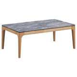 Coffee Table - Polaris Rectangular Coffee Table with Marble-like Top Teramo and Light Oak