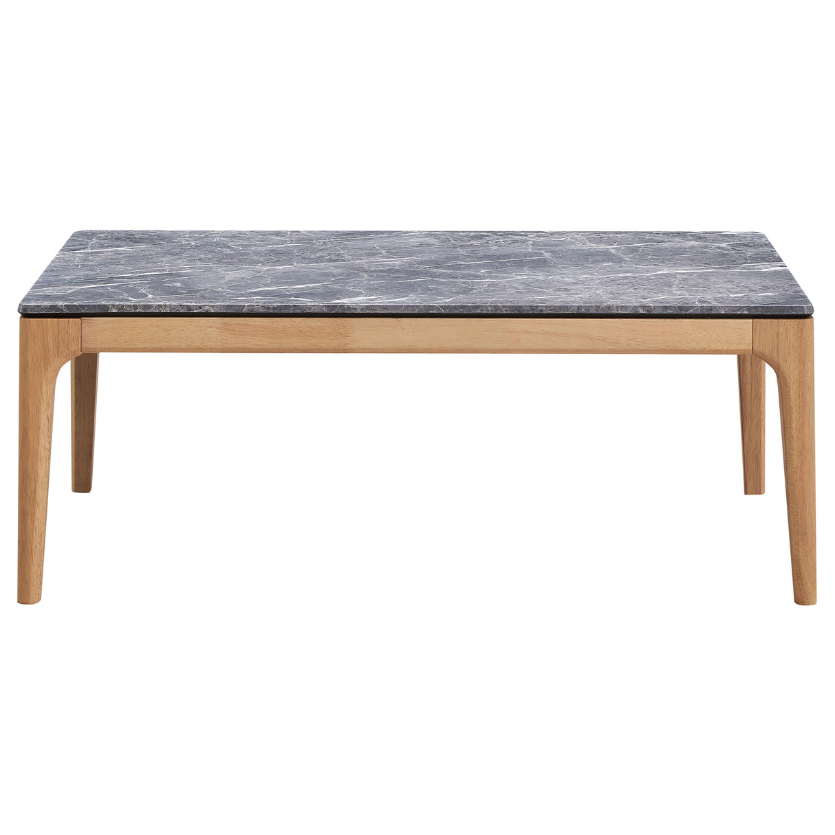 Coffee Table - Polaris Rectangular Coffee Table with Marble-like Top Teramo and Light Oak