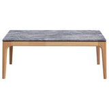 Coffee Table - Polaris Rectangular Coffee Table with Marble-like Top Teramo and Light Oak