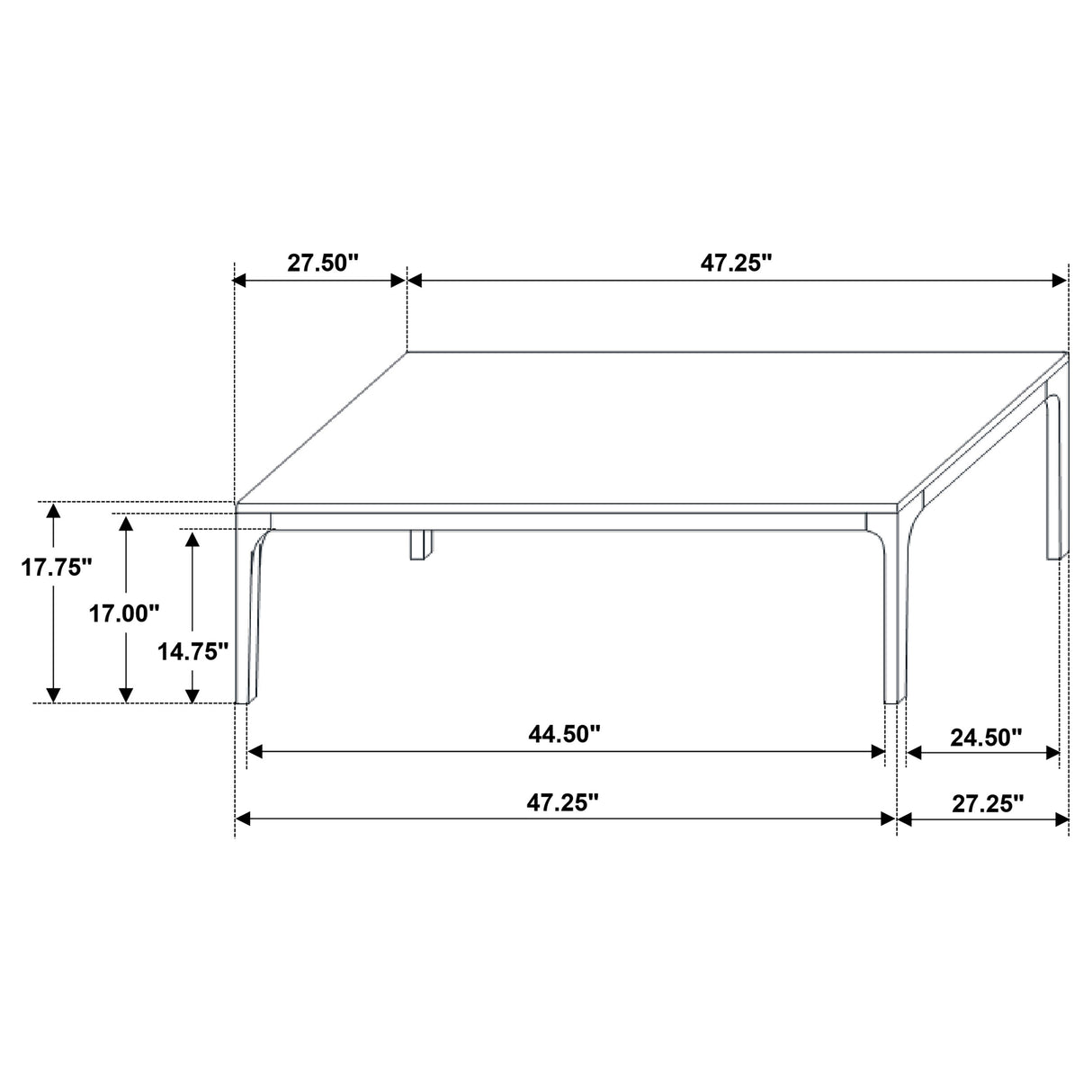 Coffee Table - Polaris Rectangular Coffee Table with Marble-like Top Teramo and Light Oak