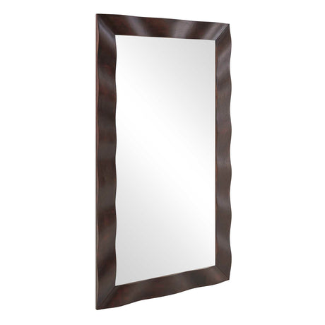 Wrinkle Wavy Wood Mirror Woodtone - Dark Brown by Uttermost - View 4