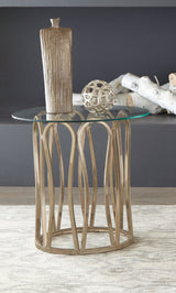 End Table - Monett Round End Table Chocolate Chrome and Clear