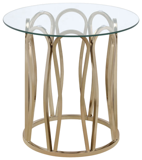 End Table - Monett Round End Table Chocolate Chrome and Clear