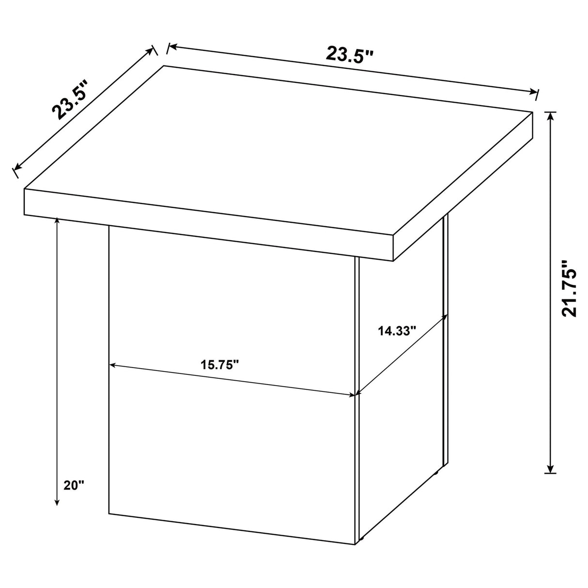 Devar Square Engineered Wood End Table Mango | Coaster - 708067 - Home Elegance USA - 6