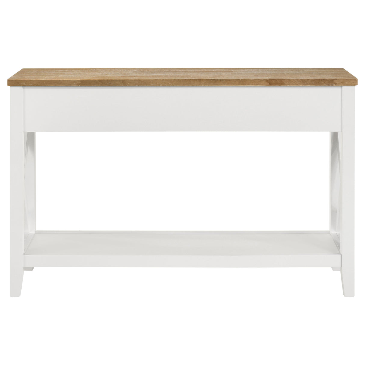 Sofa Table - Maisy Rectangular Wooden Sofa Table With Shelf Brown and White