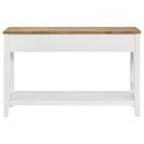 Sofa Table - Maisy Rectangular Wooden Sofa Table With Shelf Brown and White