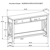 Sofa Table - Maisy Rectangular Wooden Sofa Table With Shelf Brown and White