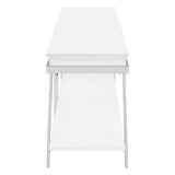 60" Tv Stand - Marcia 1-drawer Wood 60" TV Stand White High Gloss and Chrome