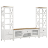 67" Tv Stand - Angela 2-door Wooden 67" TV Stand Brown and White