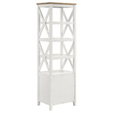 Angela 4 - shelf Wooden Media Tower with Drawers Brown and White | Coaster | Home Elegance USA