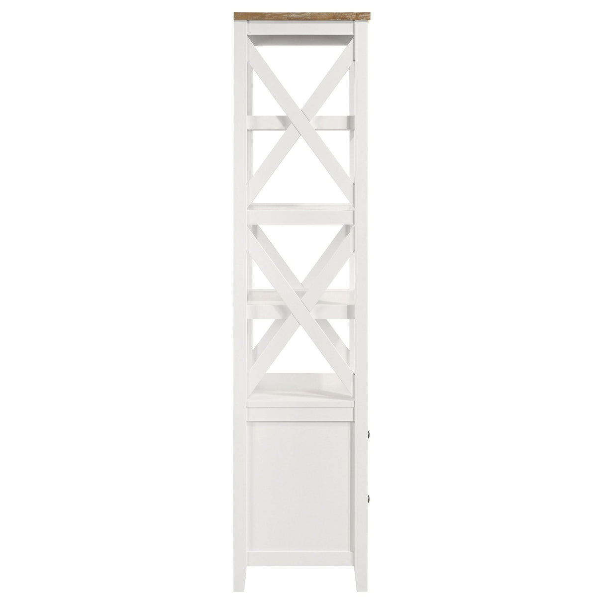 Angela 4 - shelf Wooden Media Tower with Drawers Brown and White | Coaster | Home Elegance USA