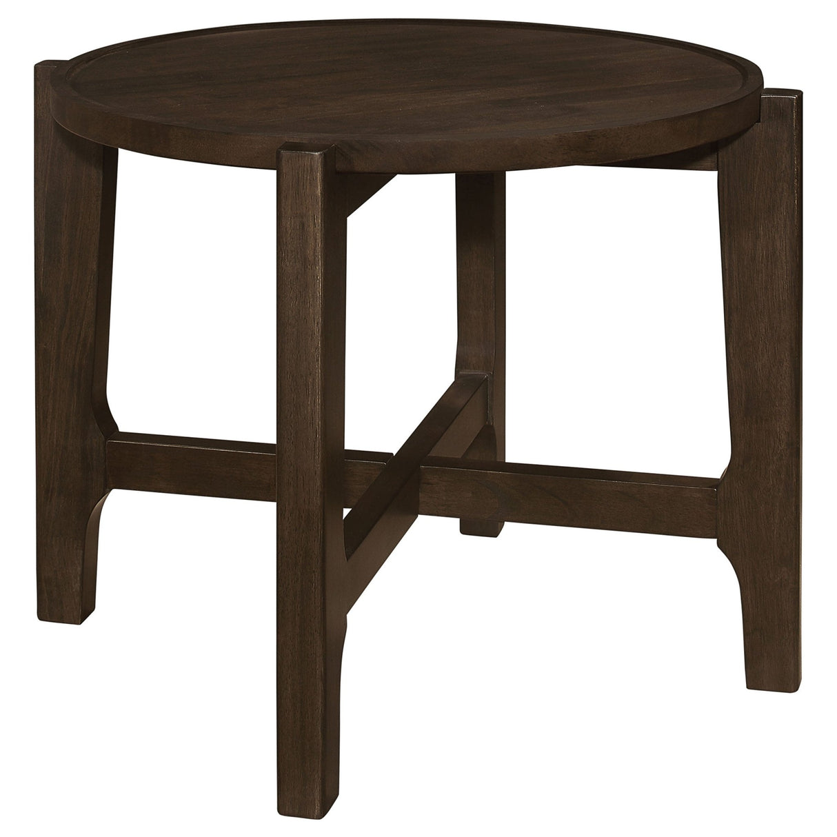 Cota Round Solid Wood End Table Dark Brown | Coaster - 708287 - Home Elegance USA - 1