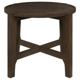 Cota Round Solid Wood End Table Dark Brown | Coaster - 708287 - Home Elegance USA - 3