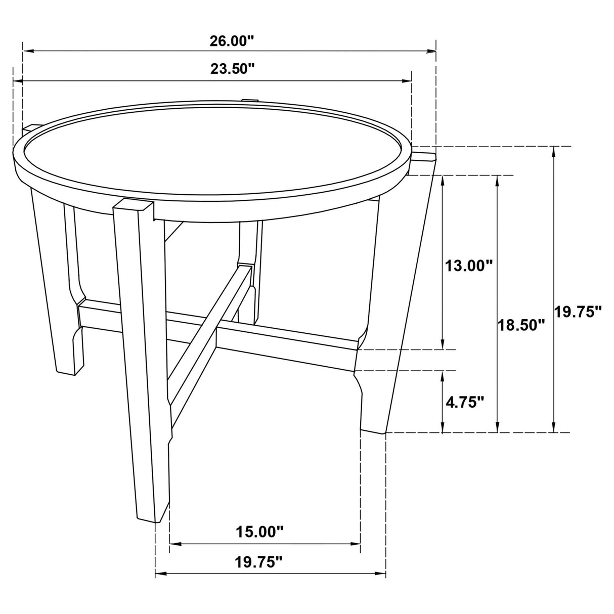 Cota Round Solid Wood End Table Dark Brown | Coaster - 708287 - Home Elegance USA - 6