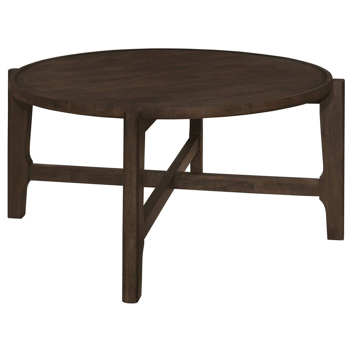 Cota Round Solid Wood Coffee Table Dark Brown | Coaster - 708288 - Home Elegance USA - 1