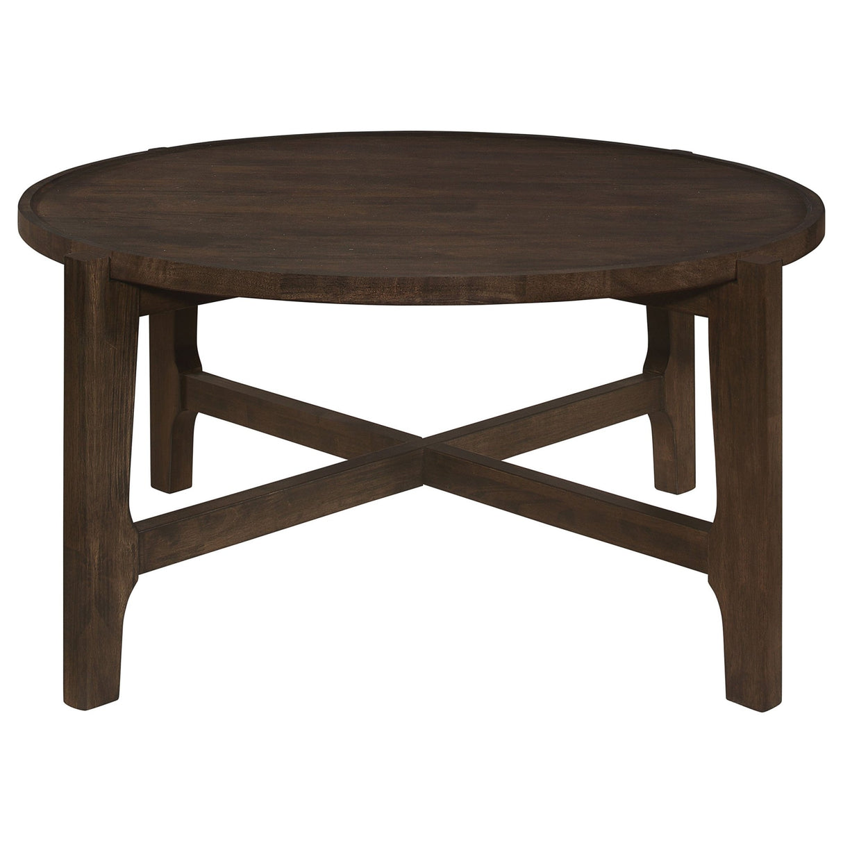 Cota Round Solid Wood Coffee Table Dark Brown | Coaster - 708288 - Home Elegance USA - 3