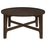 Cota Round Solid Wood Coffee Table Dark Brown | Coaster - 708288 - Home Elegance USA - 3